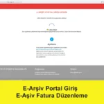 E-Arşiv Portal Giriş Ve E-Aşiv Fatura